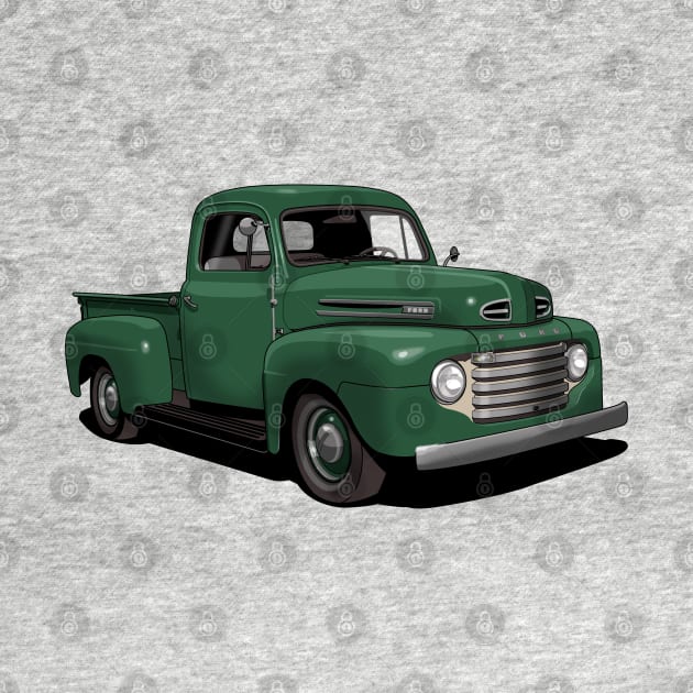 1950 Ford F1 Pickup Truck in dark green by candcretro